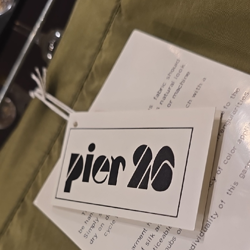 Pier 26 Silk Elegant Pencil Skirt in Olive Size M Washable - Picture 2 of 11
